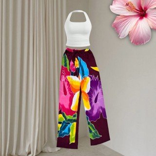 Rayon Pants Hand Painted by Balinese Artisans